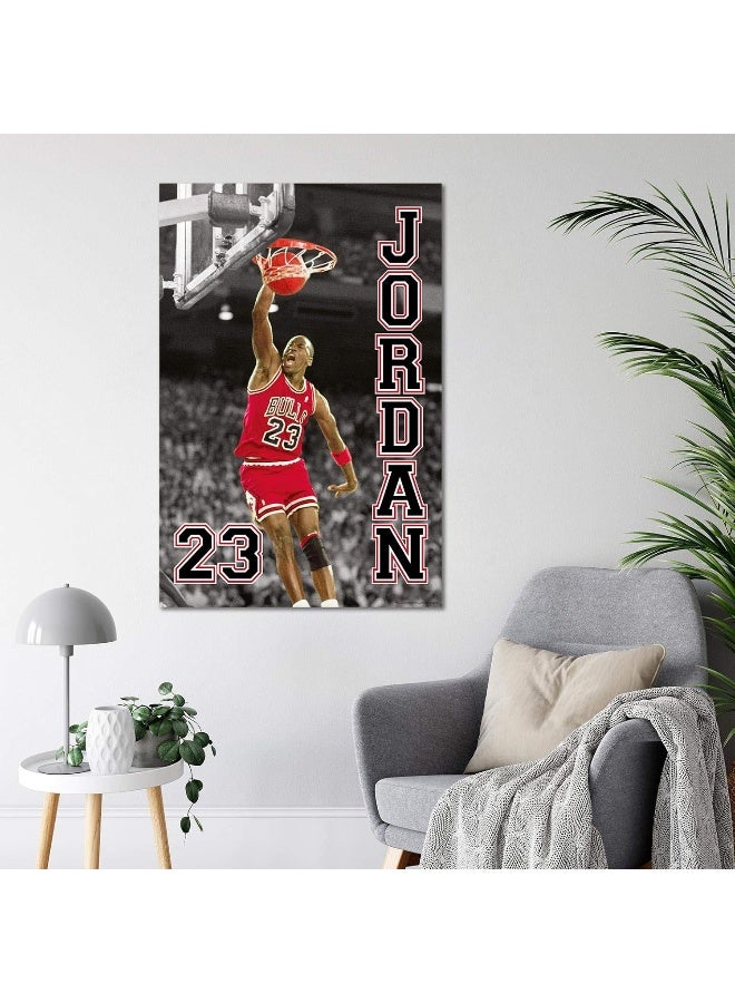 Close Up Michael Jordan NBA Poster 23 Slam Dunk - Image 3