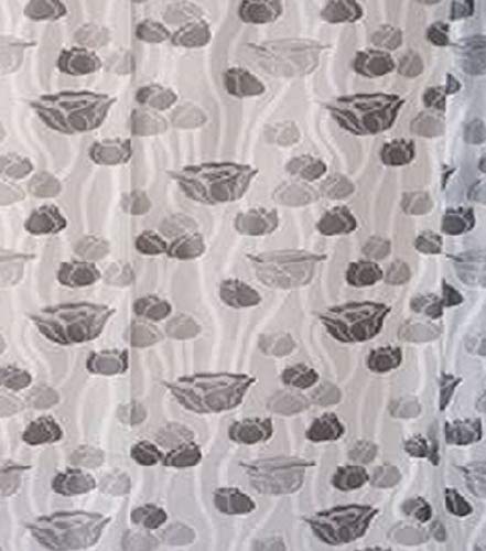 SHAVIN SHAVIN Festive Decor Brown Rose Pattern PVC Shower Curtain with Hooks Pack of 1 (7ft X 4.5ft) - Image 2