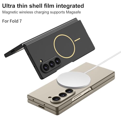 Tech Trendz TechTrendz Magnetic Cover [Compatible with MagSafe] for Samsung Galaxy Z Fold 7 Case Slim Hard PC + Tempered Glass Protective Phone Case for Galaxy Z fold 7 Back Cover - Silver - Image 5