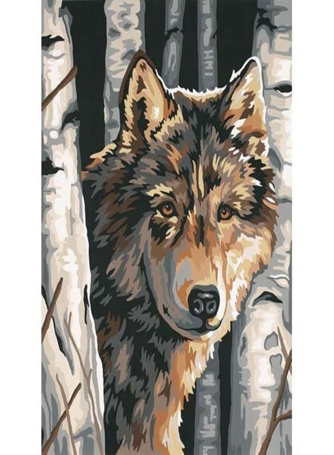 Dimensions Paint by Number, Wolf Among Birches - Image 1