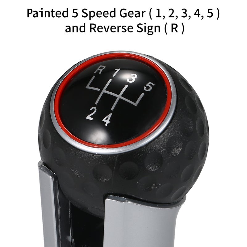 Manual Shift Knob 5 Speed Black Plastic & Metal Sturdy Durable - Quick Smooth Shift Gear Shift Knob for Manual Transmission Cars Including Volkswagen - Image 3