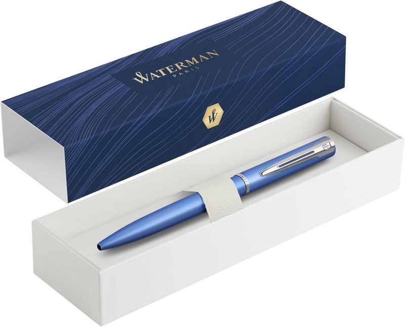 وترمان Waterman Fountain Pen - Elegant Blue Metal Design - Image 1