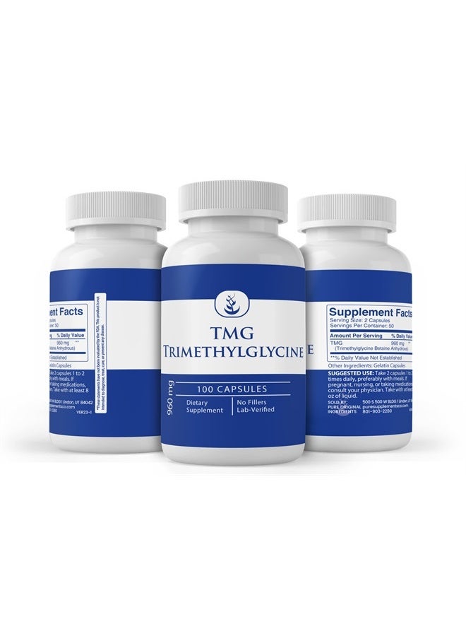 Pure Original Ingredients TMG Trimethylglycine (Betaine Anhydrous), (100 Capsules) Always Pure, No Additives Or Fillers, Lab Verified - Image 4