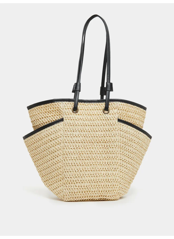 ستايلي Styli Textured Shoulder Bag with Dual Handle