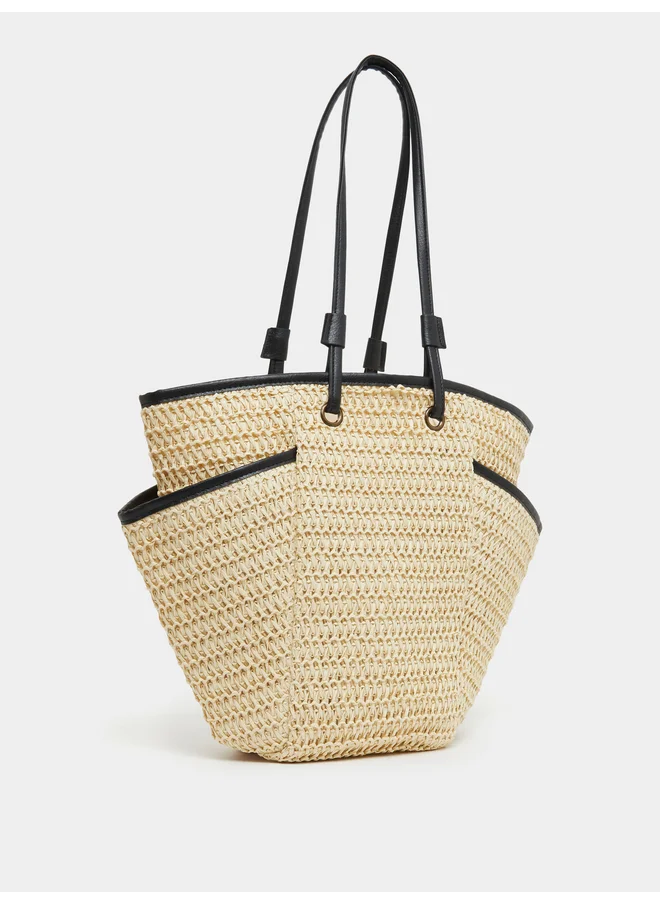 ستايلي Styli Textured Shoulder Bag with Dual Handle