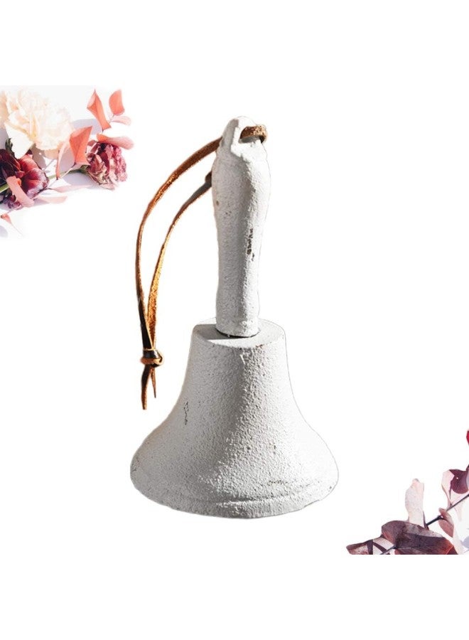 klarako Tea Dinner Bell Antique Hand Bell Vintage Bell Retro Countryside Handbells Hanging Bells School Teachers Bell Ornament(White) Reception Desk Bell  - Image 3