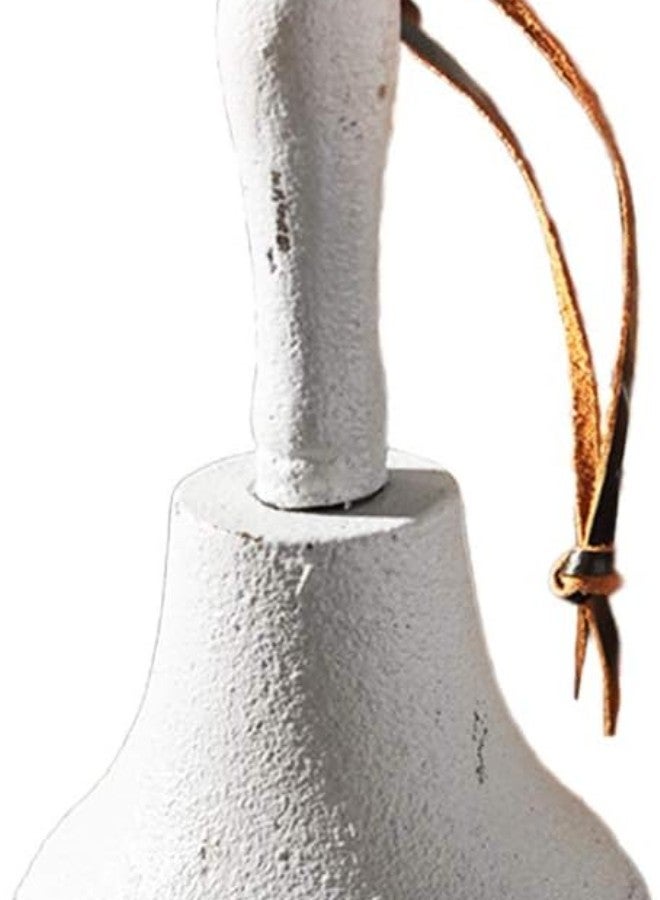 klarako Tea Dinner Bell Antique Hand Bell Vintage Bell Retro Countryside Handbells Hanging Bells School Teachers Bell Ornament(White) Reception Desk Bell  - Image 2
