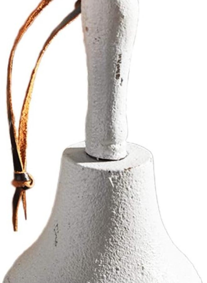 klarako Tea Dinner Bell Antique Hand Bell Vintage Bell Retro Countryside Handbells Hanging Bells School Teachers Bell Ornament(White) Reception Desk Bell  - Image 1