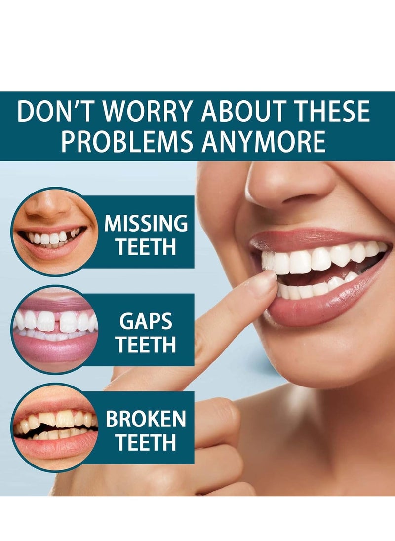 EELHOE 1 Pairs Temporary Teeth Perfect Cover, Cosmetic Veneers Teeth Temporary Dentures, Adjustable Snap On, Moldable False Teeth for Beautiful Smile, Nature and Comfortable, Fit Whitening Flex Den - Image 3