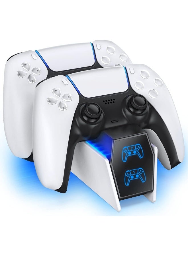 For PS5 Controller Charger 2H Fast Charger With 2 Cable Types PS5 Charging Station For PlayStation 5 Controllers P4 Interactive Figure - Image 1