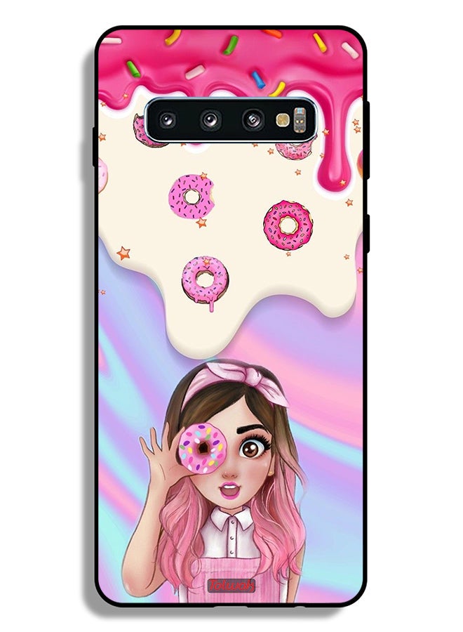 Tolwak Samsung Galaxy S10 Protective Case Cover Holding Donut - Image 2