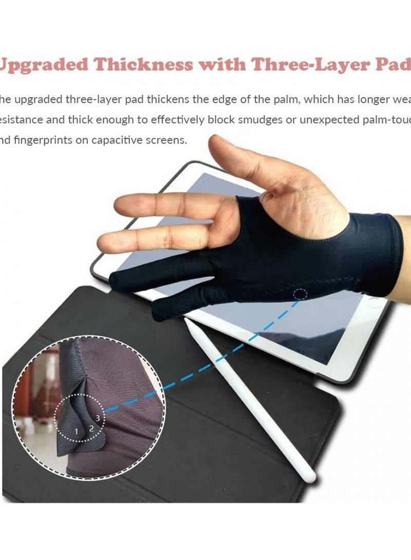 Generic Durable Two-Finger Drawing Glove Black Color  - Image 4