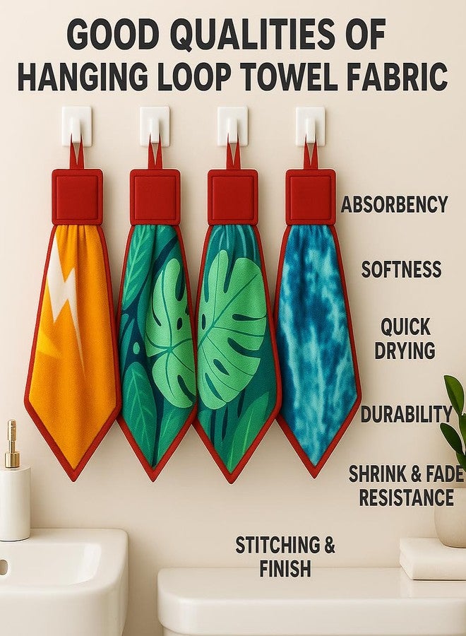 Space Fly Kitchen Towel with Hanging Loop 24x45 cm | Absorbent & Quick Dry Microfiber Hand Towel for Kitchen, Bathroom & Multipurpose Use | Soft Washcloth with Hanging Hook - Pack of 3 (Multi Design) - Image 3