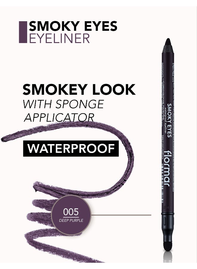 flormar Smoky Eyes Waterproof Eyeliner – 005 Deep Purple – Precise Tip, Long-Wear, Waterproof, Soft - Image 5