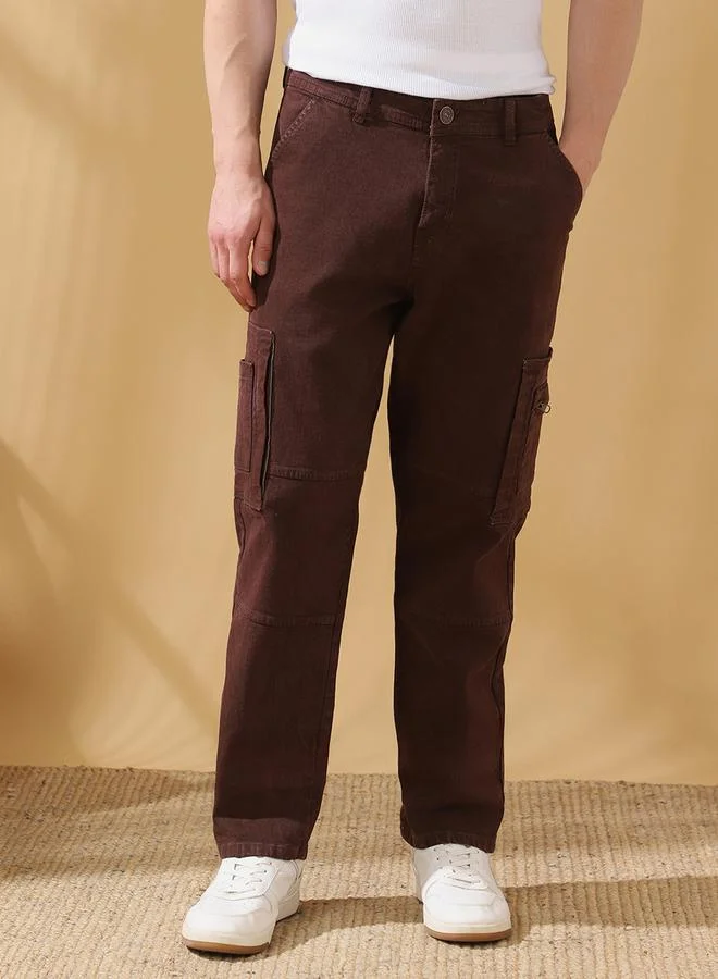 Dennis Lingo Men's Indigo 100% Cotton Solid Pattern Full Length Relaxed Jeans