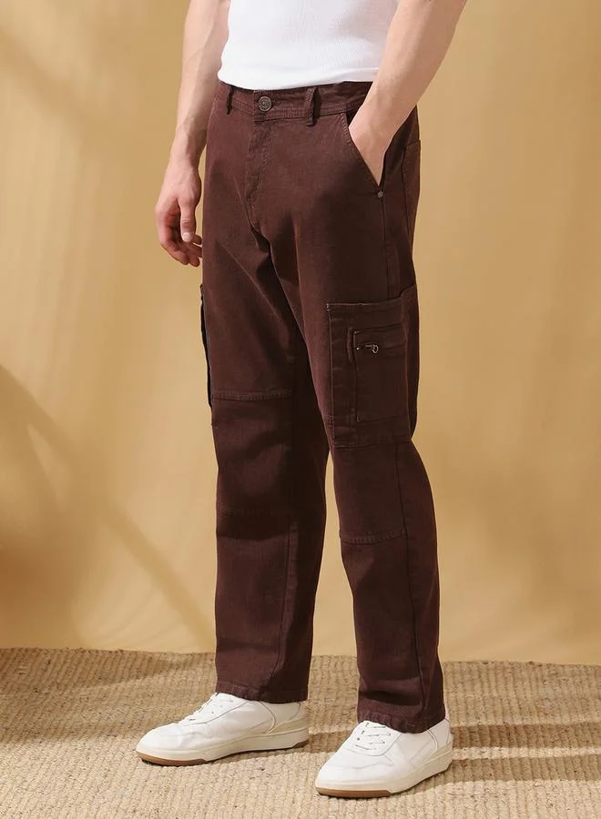 Dennis Lingo Men's Indigo 100% Cotton Solid Pattern Full Length Relaxed Jeans