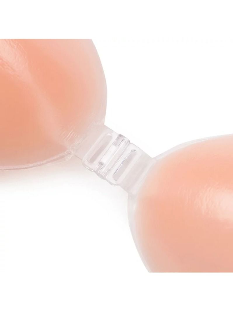 DubaiGallery Strapless Seamless Self Adhesive Silicone Hollow Invisible Push Up Bra Pink - Image 2