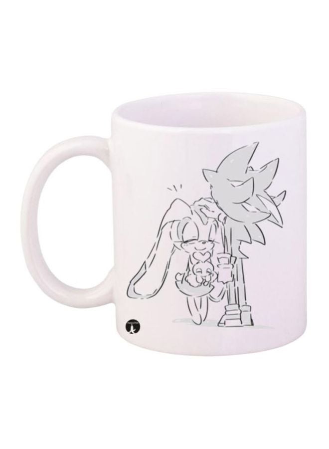 RYN Sonic Video Game Printed Coffee Mug White/Grey