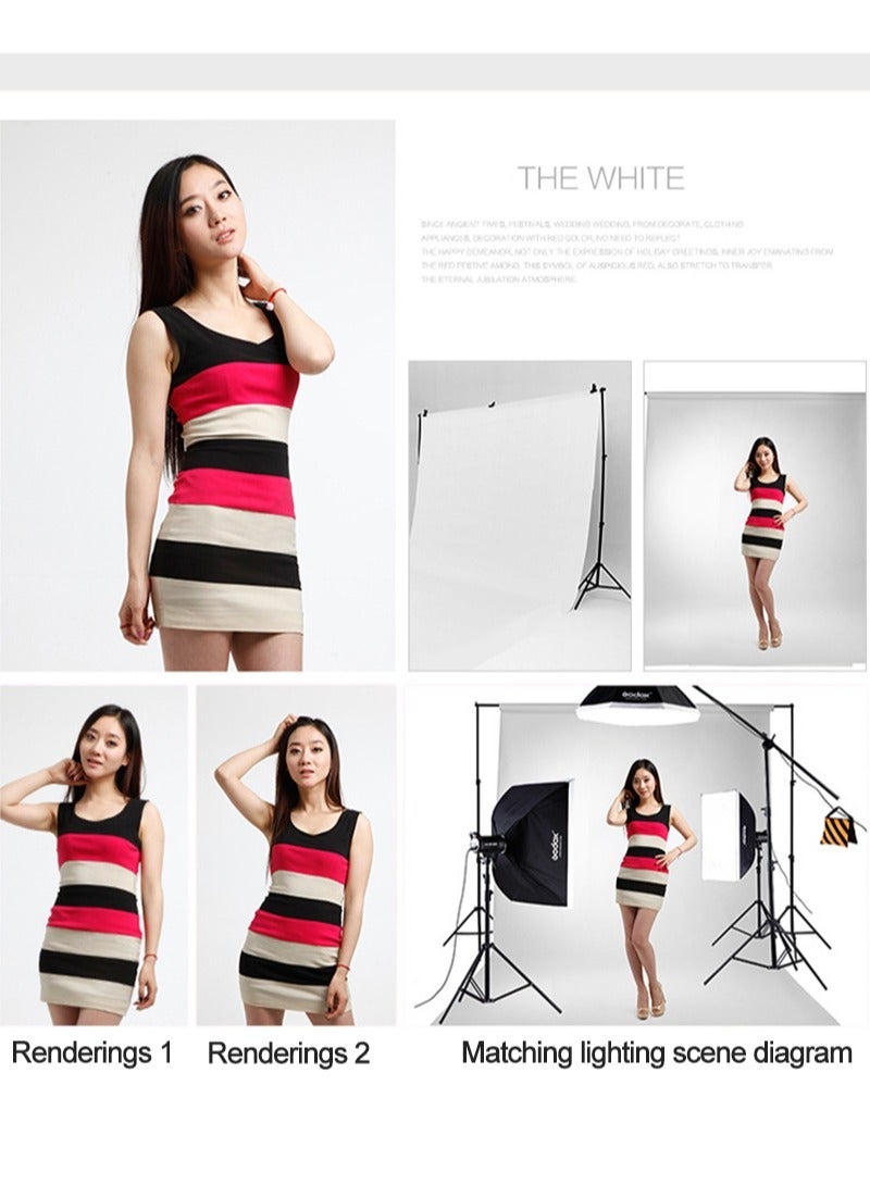 خلفية تصوير استوديو احترافية بشاشة بيضاء مقاس 3*3 متر/10*10 قدم مع 4 مسامير غير قابلة للترك ومشابك لتصوير المنتجات الشخصية - Image 4