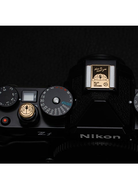 For Nikon Camera Shutter Button Z30zfcz50z62 Shutter Cap Fuji Xt30 Second Generation Hot Boot Cover Accessories-Color:Jingle Cat Set (hot Shoe Cover + Threaded Button)—brass