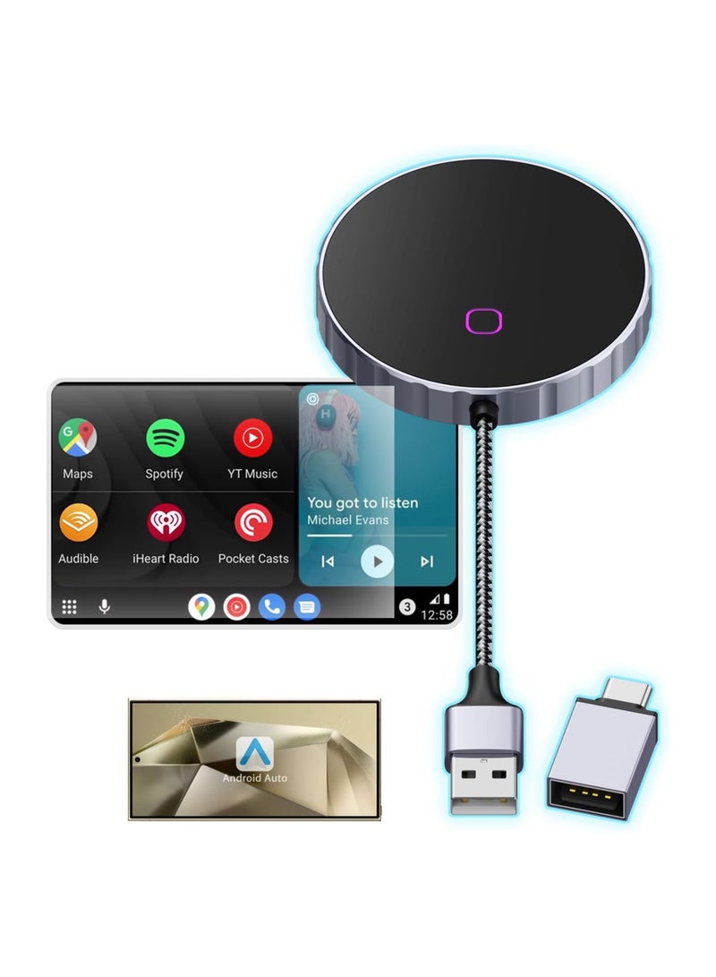 SOLARAE 2024 Upgraded Wireless Android Auto Adapter for Factory Wired Systems, Plug & Play Dongle with 5.8GHz WiFi, Convert Wired Android Auto to Wireless Effortlessly. - Image 2