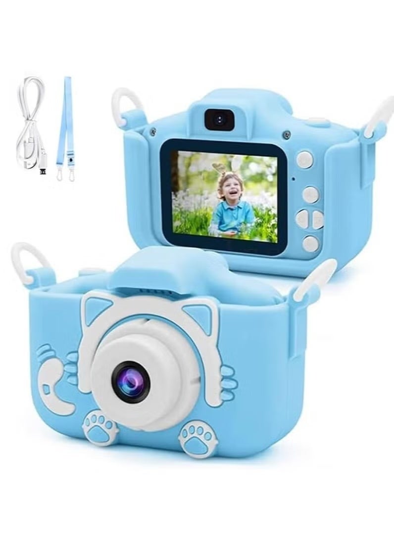 A ZONE Kids Camera, HD Kids Digital Video Camera for Taking Photos and Recording Vidoes, Children Games Built-in, Children Selfie Camera Perfect Christmas Birthday Gifts for Boys Girls (Blue) - Image 5