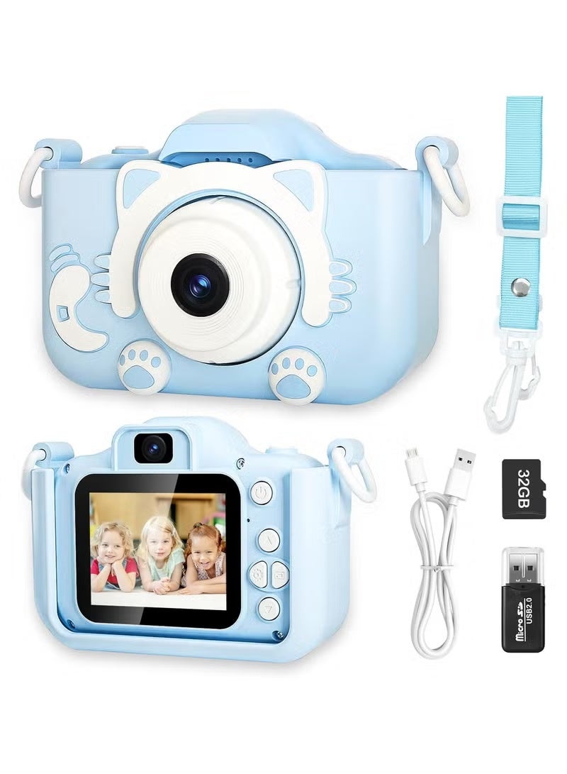 A ZONE Kids Camera, HD Kids Digital Video Camera for Taking Photos and Recording Vidoes, Children Games Built-in, Children Selfie Camera Perfect Christmas Birthday Gifts for Boys Girls (Blue) - Image 2