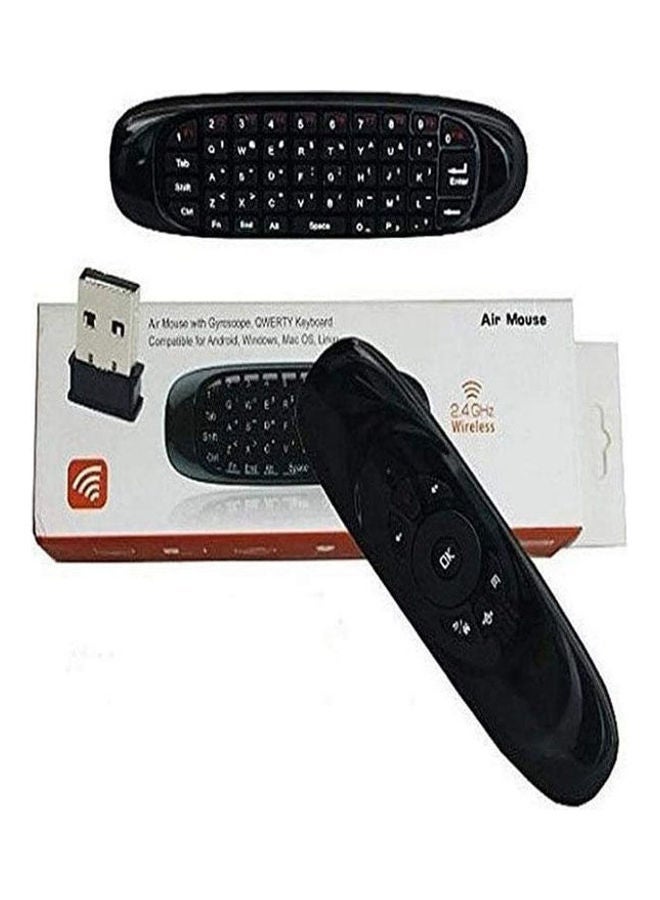 ELTRAZONE English-Arabic Fly Air Mouse T10 2.4Ghz Wireless Remote Control T10 With 3D Gyro Motion Gyroscope Mini Keyboard For All Black - Image 2