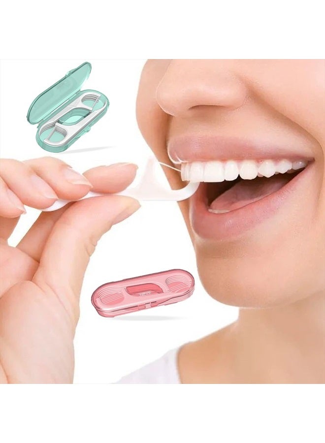 Setaria Viridis Flosser Dispenser Dental Floss Case Travel Floss Professional Toothpicks Sticks with Travel Case Superfine Floss Picks Dental Picks for Teeth Cleaning - Image 2