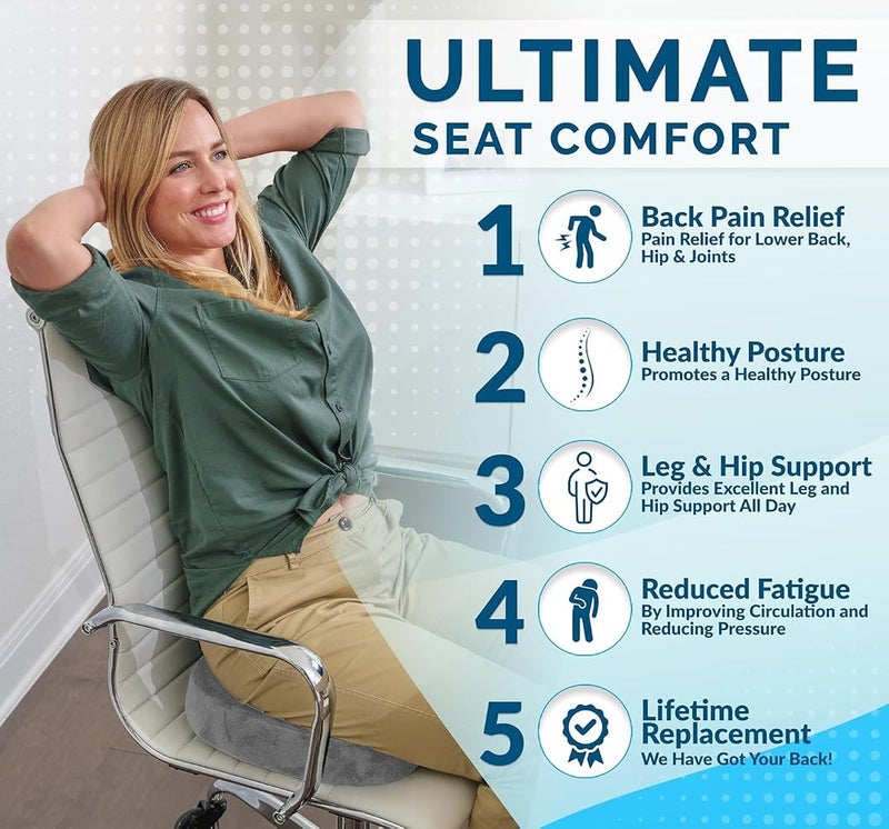 ComfiLife Gel Enhanced Seat Cushion - Non-Slip Orthopedic Gel & Memory Foam Coccyx Cushion for Tailbone Pain - Office Chair Car Seat Cushion - Sciatica & Back Pain Relief - Image 5
