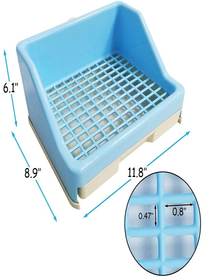 kathson Rabbit Litter Box Trainer Small Animal Potty Corner Toilet with Drawer Pet Cage Pan Litter Bedding Box for Adult Guinea Pig Hamster Bunny Ferret Galesaur Mouse Squirrel (Blue) - Image 2