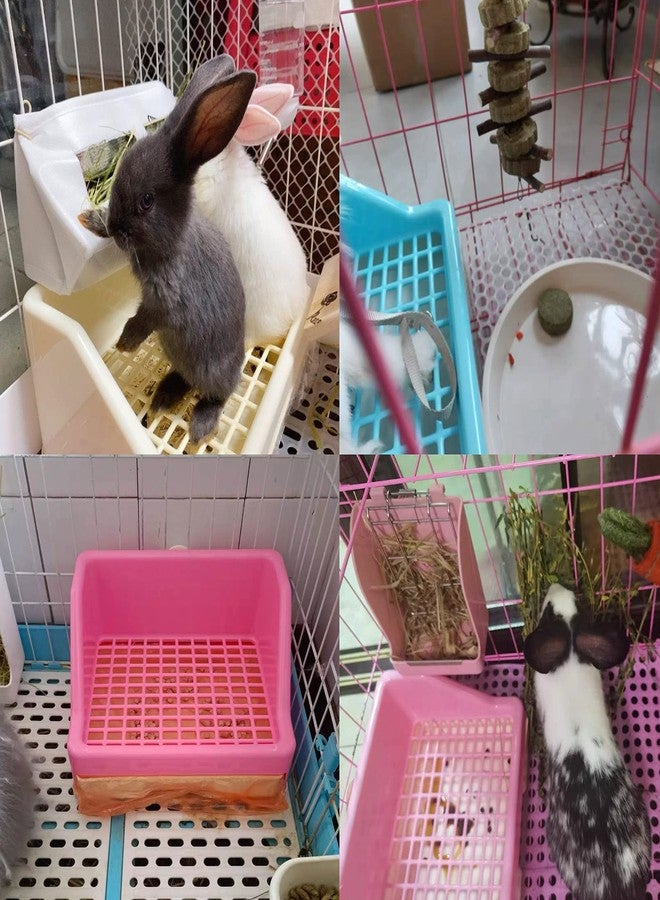 kathson Rabbit Litter Box Trainer Small Animal Potty Corner Toilet with Drawer Pet Cage Pan Litter Bedding Box for Adult Guinea Pig Hamster Bunny Ferret Galesaur Mouse Squirrel (Blue) - Image 5