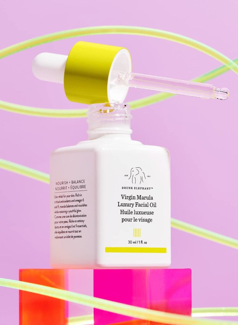 Drunk Elephant Virgin Marula Luxury Facial Oil - Vegan Anti-Aging Skin Care and Face Moisturizer (30mL ) - Image 3