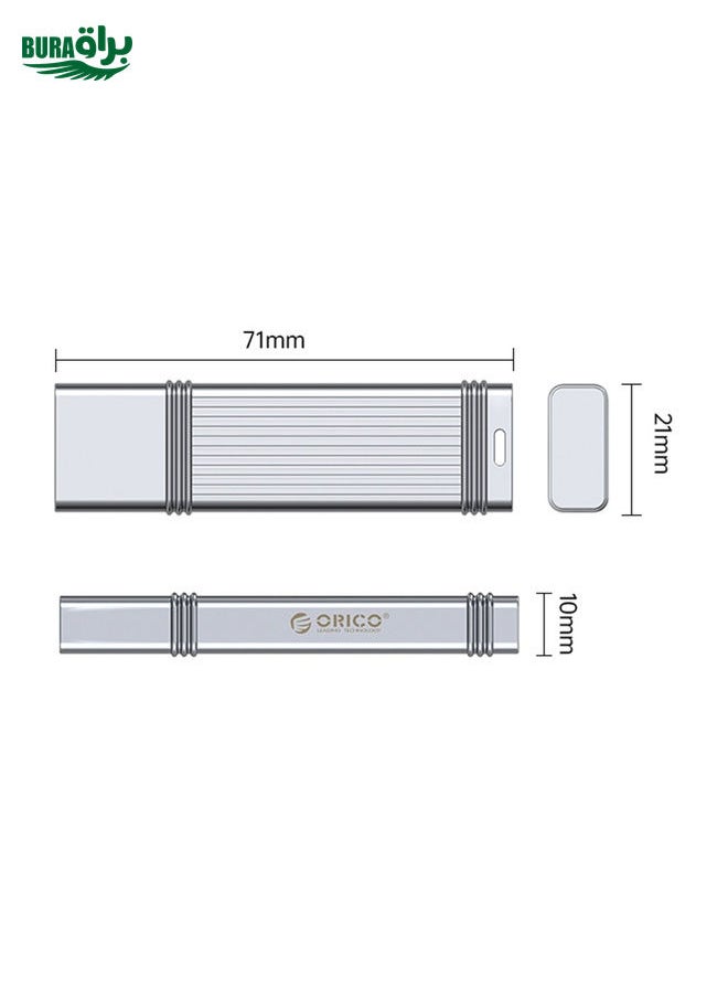 BURAQ ORICO 128GB USB-A USB3.2 Gen1 USB Flash Drive, Read 260MB/s, Write 50MB/s (Silver)  - Image 3