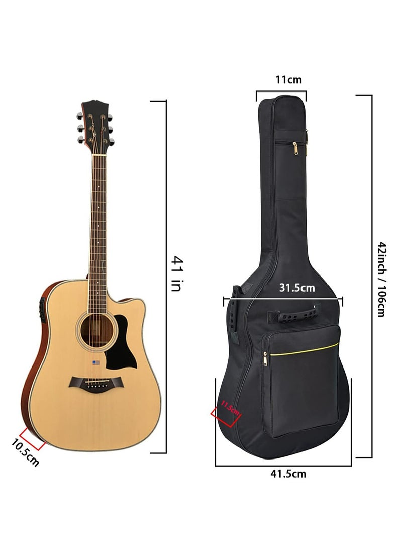 Mike Music 41 Inch Waterproof Dual Adjustable Shoulder Strap Acoustic Guitar Gig Bag 3mm Padding Backpack For 40" & 41-Inch Acoustic Guitar  - Image 2