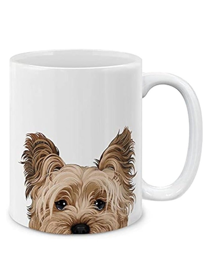 RYN Yorkshire Terrier Dog Ceramic Coffee Mug Tea Cup, 11 OZ - Image 1