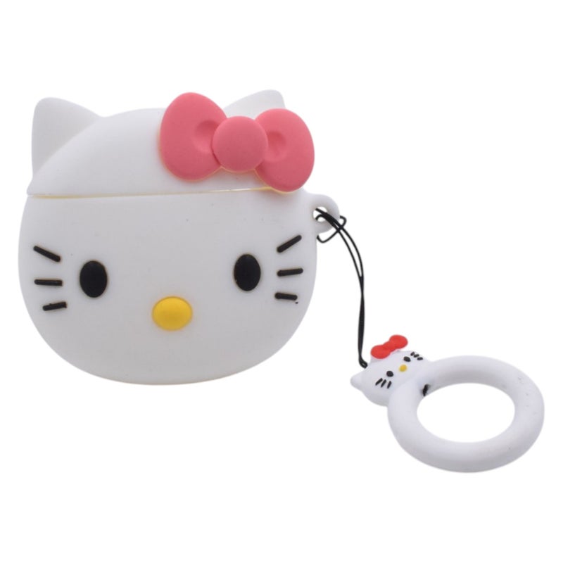 Hello Kitty HI cute  Kitten  Silicone Protective Case for AirPods - White - Image 1