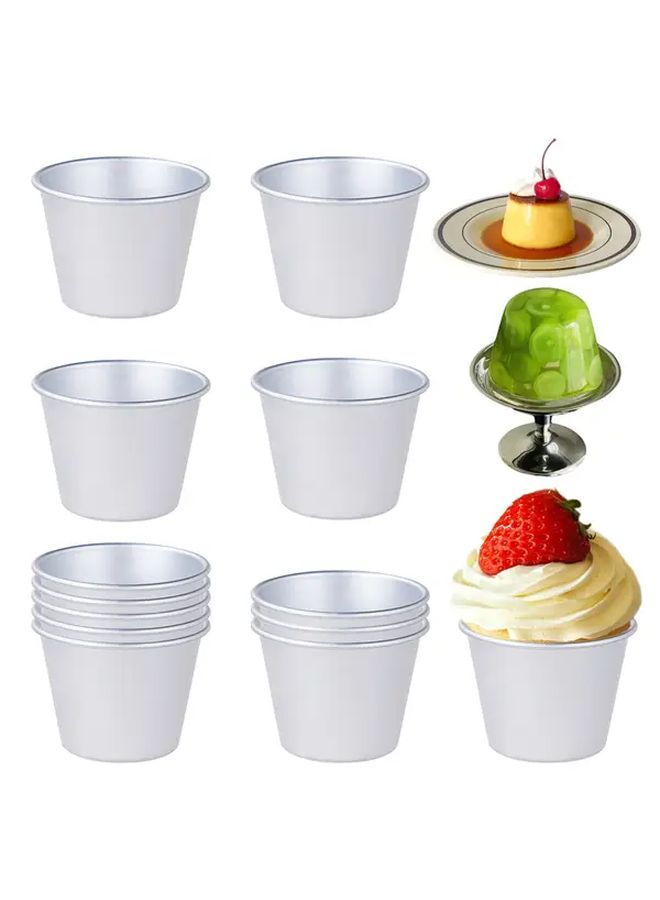 12 Pcs Aluminum Non Stick Pudding Molds For Baking Muffins Cakes - Image 1