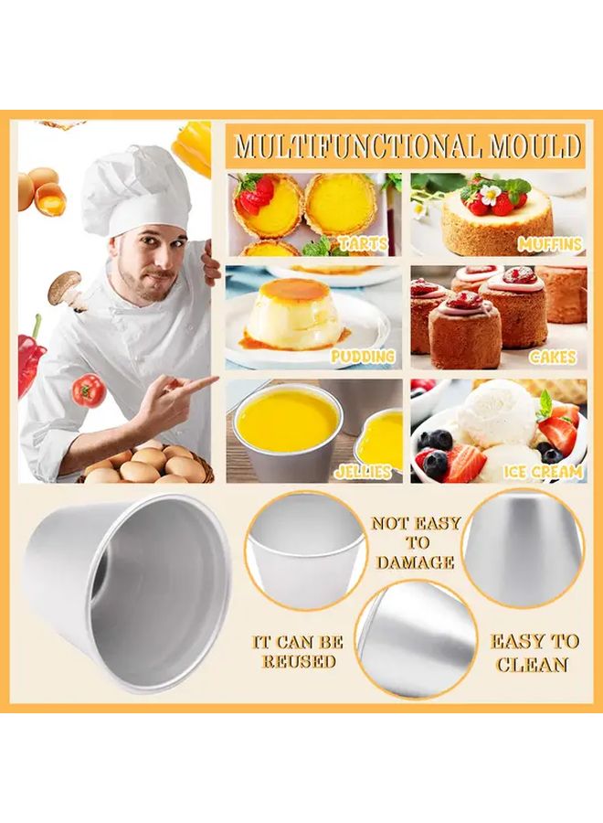 12 Pcs Aluminum Non Stick Pudding Molds For Baking Muffins Cakes - Image 2