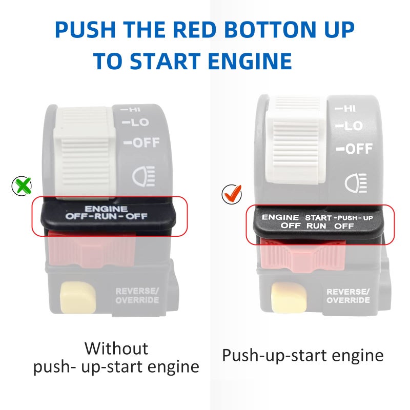 JAVIK Left Handlebar Engine Start Off Headlight HI LO Off Switch for Polaris Sportsman Scrambler Magnum Trail Blazer Trail Boss Xpedition Xplorer Sport Worker Diesel 1999-2001, OEM#4010262 4110243 4110248 - Image 4