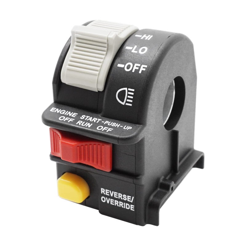 JAVIK Left Handlebar Engine Start Off Headlight HI LO Off Switch for Polaris Sportsman Scrambler Magnum Trail Blazer Trail Boss Xpedition Xplorer Sport Worker Diesel 1999-2001, OEM#4010262 4110243 4110248 - Image 1