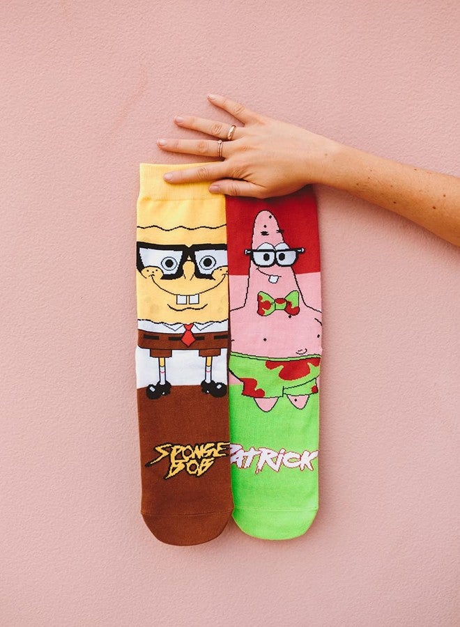 Odd Sox جوارب غريبة، سبونج بوب وباتريك، جوارب طاقم مبتكرة، جوارب رجالية ونسائية مضحكة وغريبة من التسعينيات - Image 5