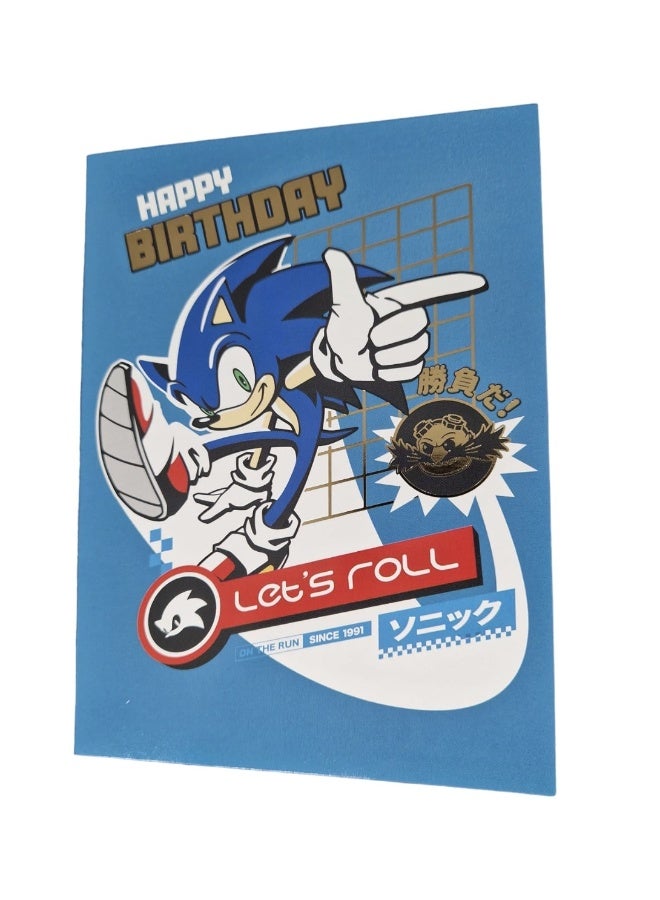UK Greetings Sonic The Hedgehog Happy Birthday Let's Roll Birthday Card - Image 1