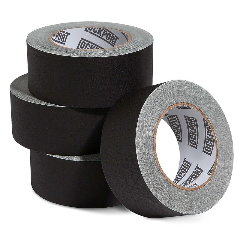 Lockport Black Gaffers Tape 2 inch x 30 Yards - 4 Pack Pro Black Gaff Tape - No Residue, Water Resistant, Non-Reflective, Easy Tear - Multipurpose - Image 1