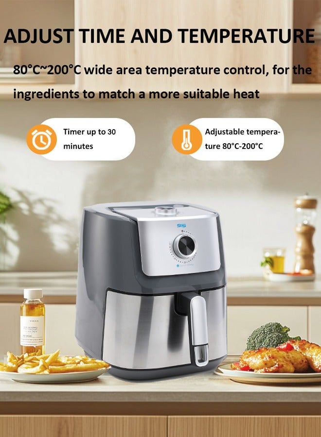 DSP Air Fryer, 6.5L Large Capacity with Adjustable Timer & Temperature Control Knob to Roast, Bake, Broil, Air Fry and Keep Warm,,Rapid Air Technology,Nonstick and Dishwasher Safe Basket,Overheat Protection,1600W 6.5L KB2181 - Image 2