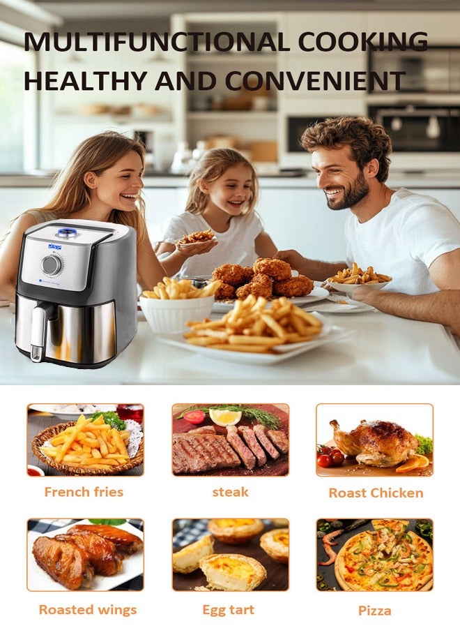 DSP Air Fryer, 6.5L Large Capacity with Adjustable Timer & Temperature Control Knob to Roast, Bake, Broil, Air Fry and Keep Warm,,Rapid Air Technology,Nonstick and Dishwasher Safe Basket,Overheat Protection,1600W 6.5L KB2181 - Image 4