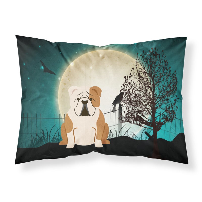 ""Caroline's Treasures Halloween Scary English Bulldog Fawn White Fabric Standard Pillowcase BB2315PILLOWCASE  Multicolor""