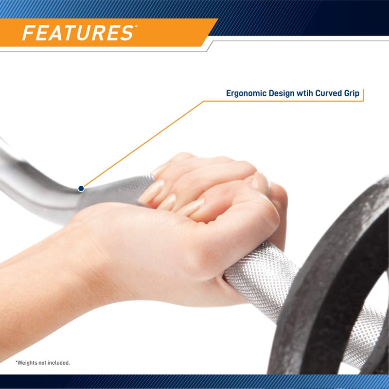 Marcy Standard Size (Fits 1-inch Plates) Curl Bar and Dumbbell Handle Set SDC-10.1 - Image 3