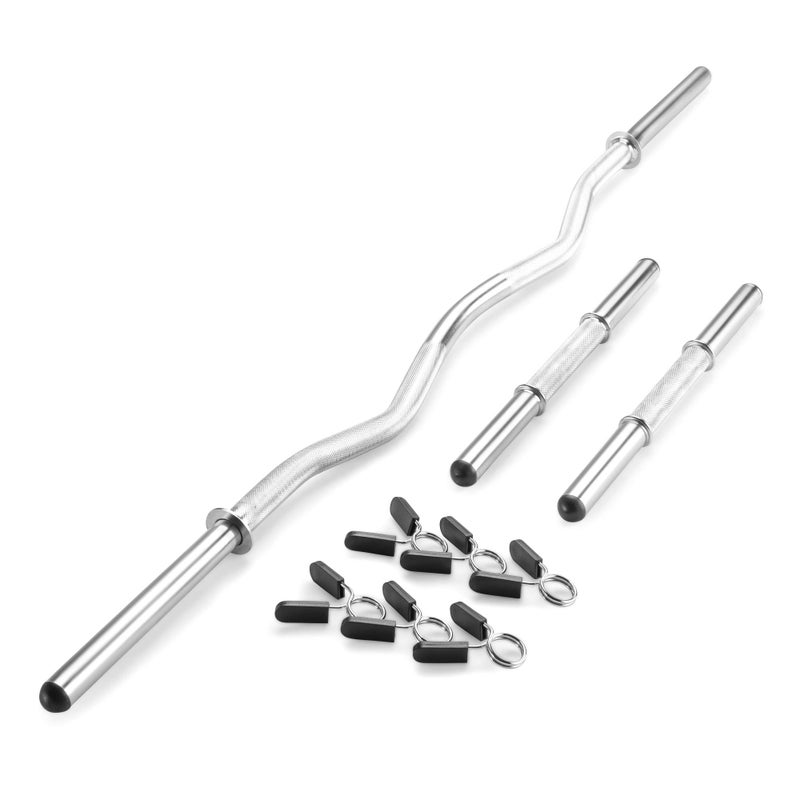 Marcy Standard Size (Fits 1-inch Plates) Curl Bar and Dumbbell Handle Set SDC-10.1 - Image 1