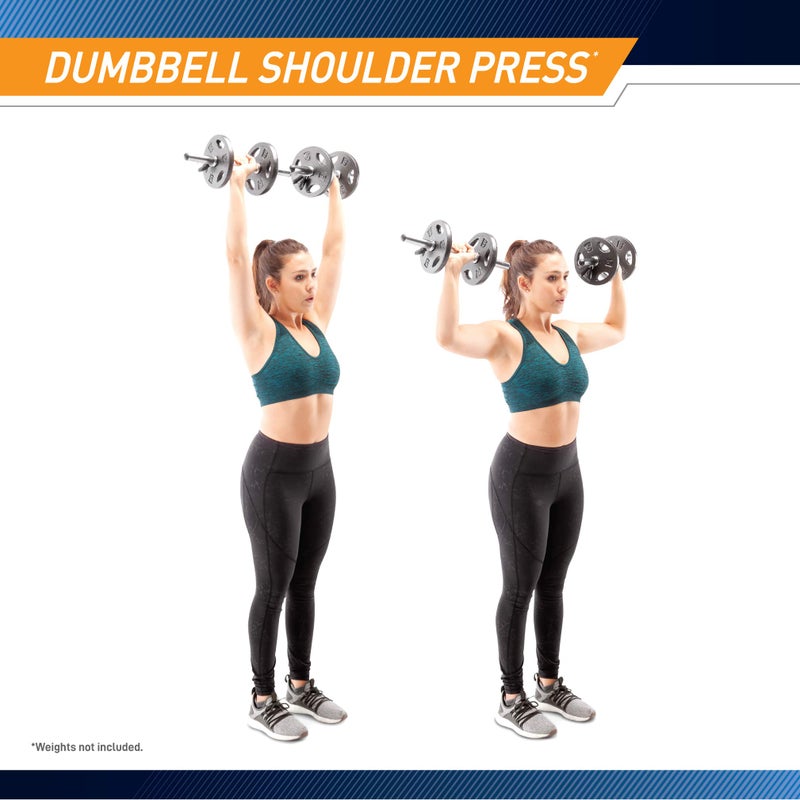 Marcy Standard Size (Fits 1-inch Plates) Curl Bar and Dumbbell Handle Set SDC-10.1 - Image 5